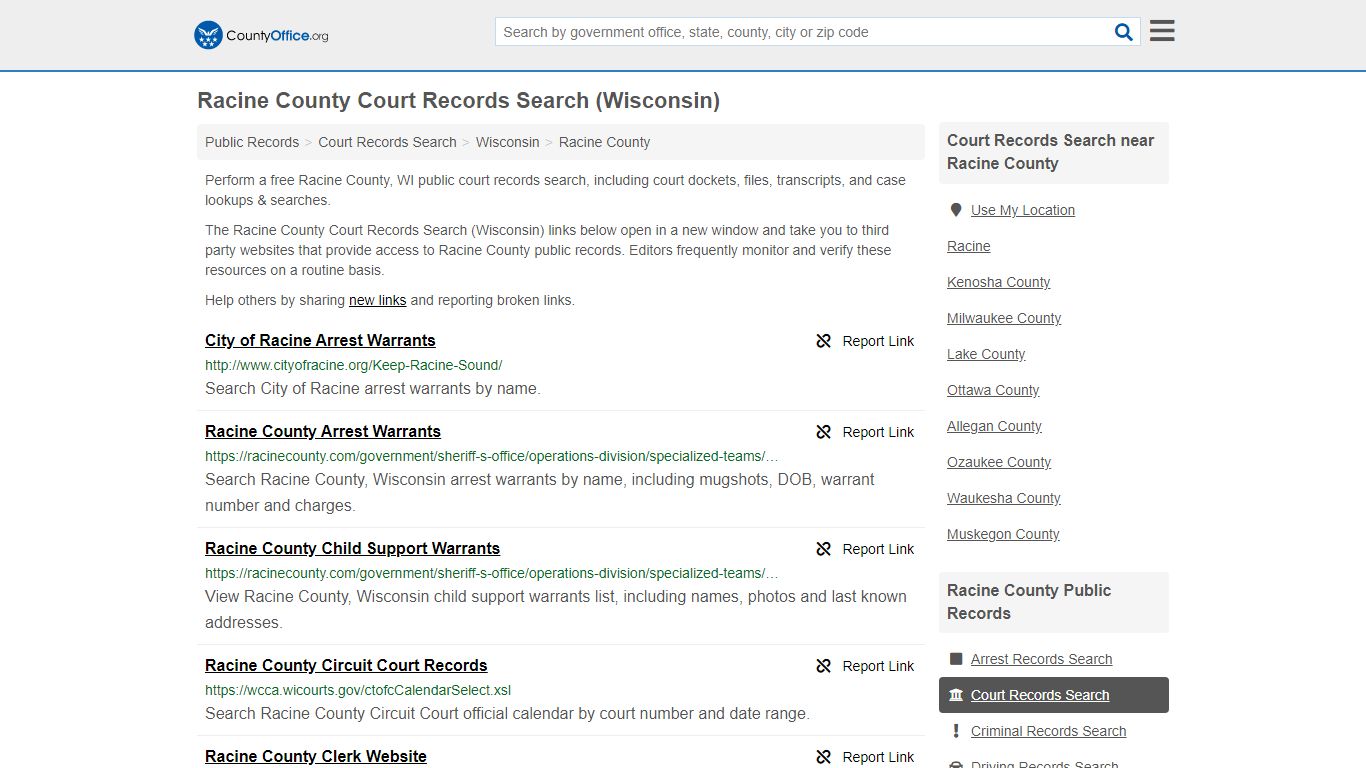 Court Records Search - Racine County, WI (Adoptions ...